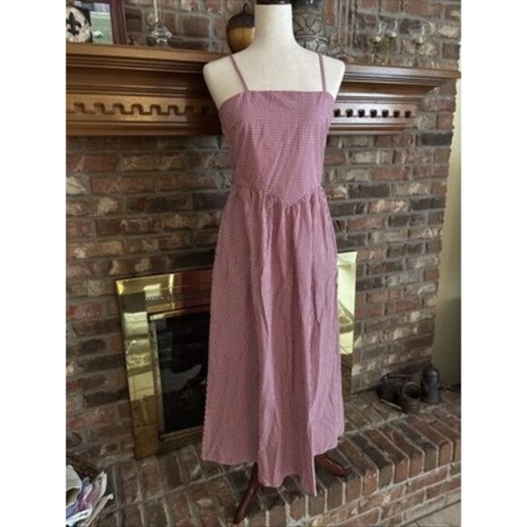 Japna Red Sleeveless Gingham Dress Size Medium Picnic Dress - Picture 1 of 8